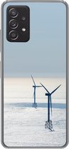 Geschikt voor Samsung Galaxy A53 5G hoesje - Noordzee - Windmolen - Zon - Siliconen Telefoonhoesje