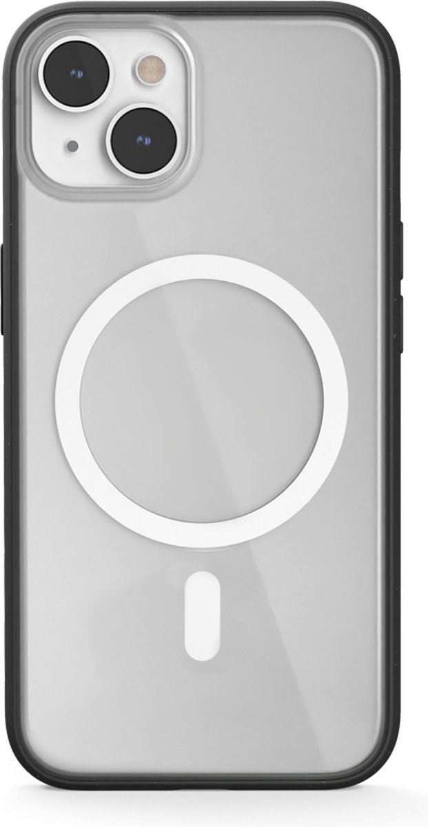 Woodcessories Clear Case Bio MagSafe - geschikt voor iPhone 14 Plus - gemaakt van bio-materialen - geschikt voor MagSafe en draadloos laden - Black-clear