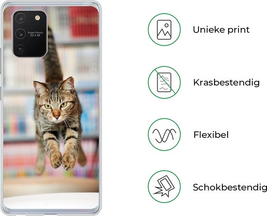 Coque Samsung Galaxy S10 Lite - Chat - Saut - Chaise - Coque de téléphone en Siliconen