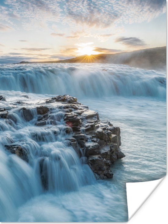 Affiche Cascade - Water - Pierres - Soleil - Nature - 30x40 cm