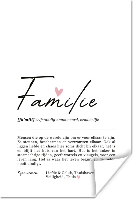 PosterMonkey - Poster - Betekenis - Familie Cadeau voor haar - Cadeau voor vrouw | bol.com