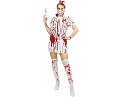 Jurk - Verpleegster - Zuster - Halloween kostuum - Bloed - Carnavalskleding - Carnaval kostuum dames - One Size