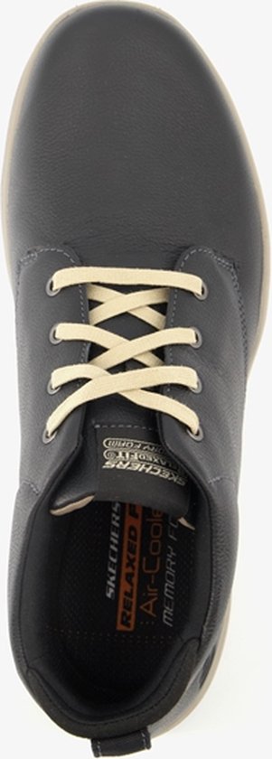 Skechers Harper - Bottines à lacets pour hommes en cuir Melden - Zwart - Taille 40 - Confort Extra - Mousse à mémoire de forme