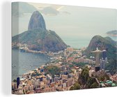 Canvas Schilderij Standbeeld - Rio de Janeiro - Skyline - 60x40 cm - Wanddecoratie
