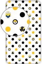 Minions 2 Hoeslaken Dots - Eenpersoons - 90 x 200 cm - Wit
