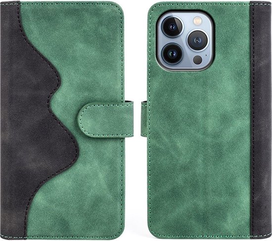 Étui en similicuir Peachy Bookcase Wallet pour iPhone 14 Pro Max - vert