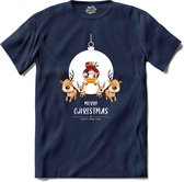 Merry christmas - T-Shirt - Meisjes - Navy Blue - Maat 12 jaar