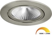 Ledisons LED Inbouwspot - Cormo RVS 5W - Dimbare Spot - IP54 - Dim-To-Warm - Geschikt voor Woonkamer, Badkamer en Keuken - Plafondspot RVS - Ø90 mm