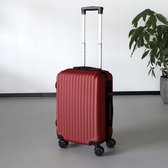 Handbagage koffer 55cm rood 4 wielen trolley met pin slot