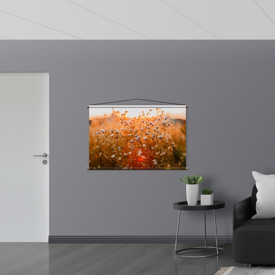 WallClassics - Affiche Textile - Ouverture des Marguerites dans le Champ - 120x80 cm Photo sur Textile