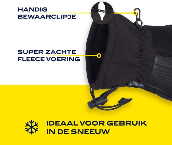 NOMAD® Waterdichte Winter Handschoenen M | Zwart | Heren & Dames | Winddicht en Waterdicht | Touchscreen | Warme Fleece voering
