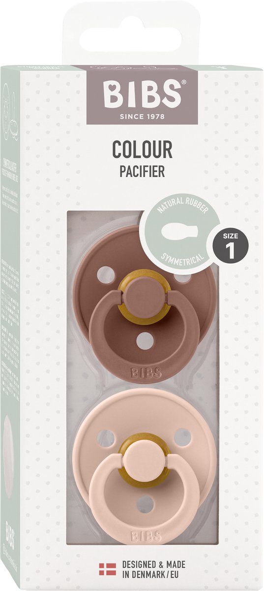 BIBS - Colour Fopspeen - Symmetrisch - Maat 1 - Woodchuck/Blush - Duopack van BIBS — afbeelding 3