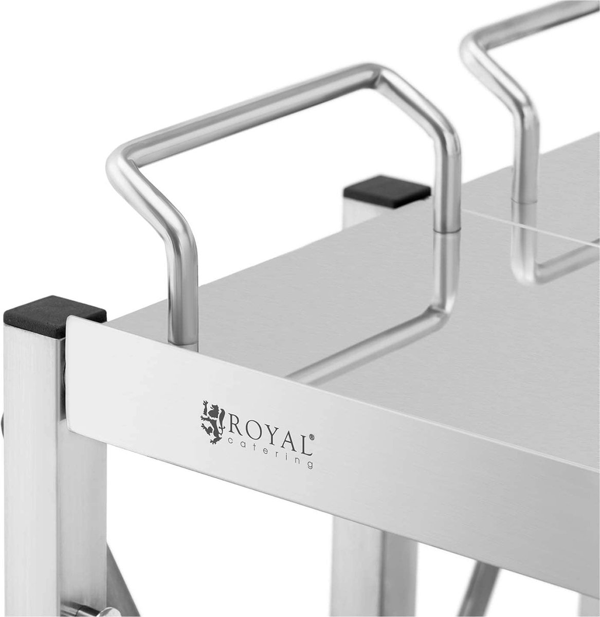 Royal Catering Serveerwagen - 2 planken - 95x50 cm - Oranje/Taupe