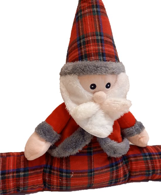 Ikado Rouleau de tirage d'intérieur - Bouchon de tirage - Chien de trait Noël - Père Noël rouge - 80 x 40 cm