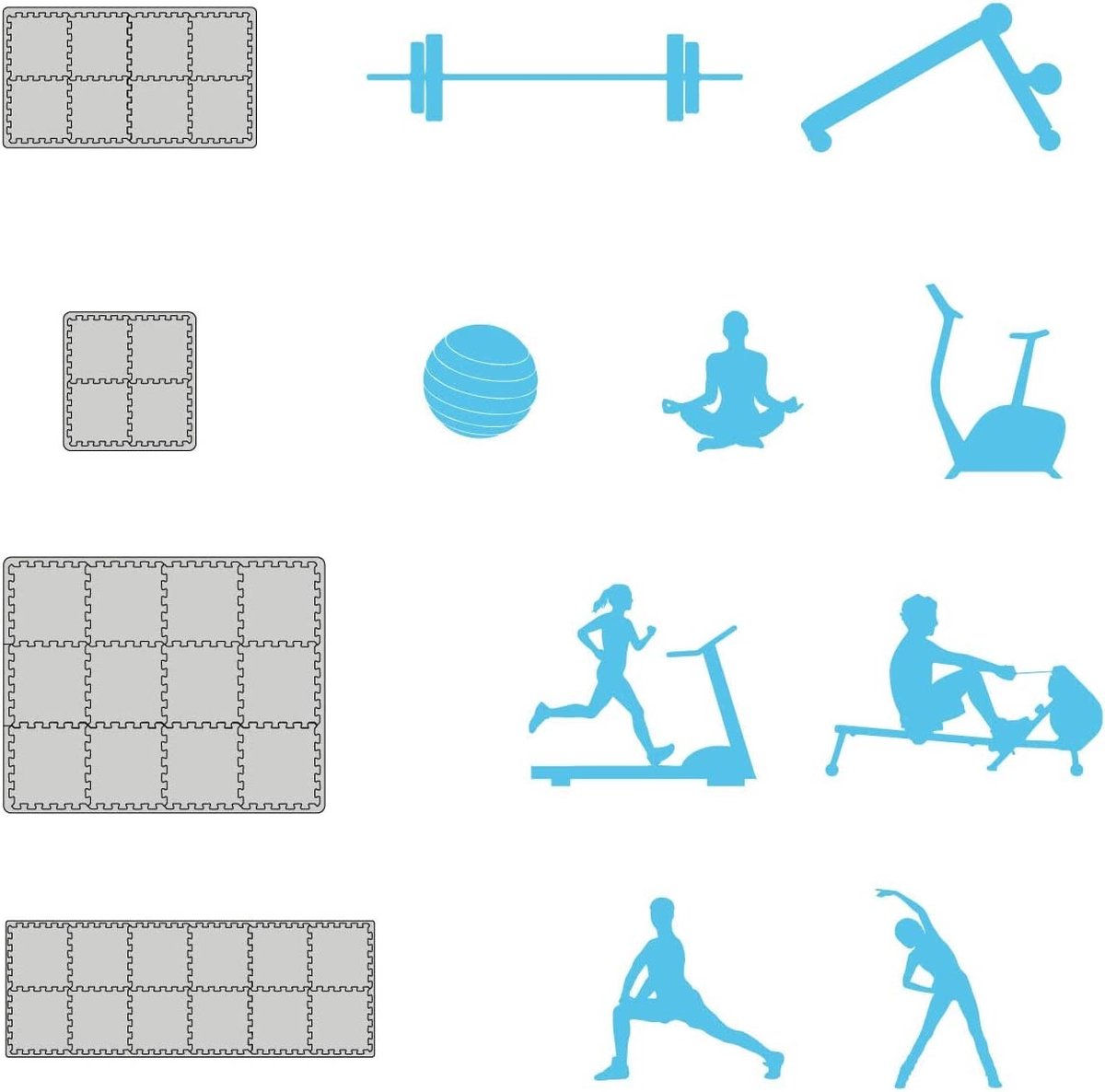 3.2m² Vechtsport Mat 2cm 8 Judo Matten voor Thuis 63x63cm Tatami