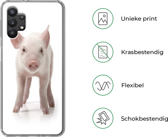 Coque Samsung Galaxy A32 5G - Cochon - Animaux - Wit - Siliconen - Sinterklaas - Noël - Cadeaux - Cadeaux de chaussures