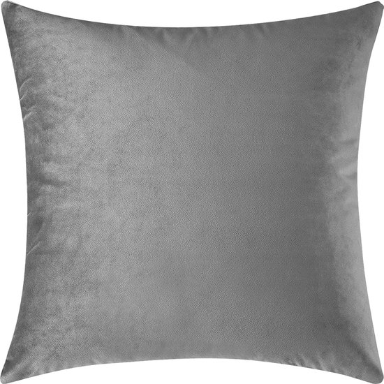 Sierkussen en Velours Incl Coussin Intérieur - 45x45 cm - Cadeau - Décoration de Noël - Sierkussen en Velours Pure - Anthracite