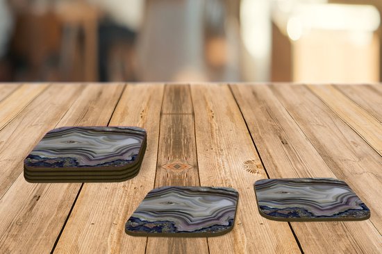 Sous-verres -verres - Gros plan d'une agate lagon - 10x10 cm - 6 pièces