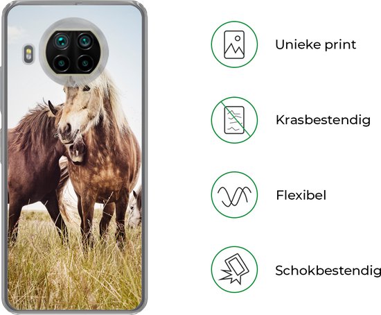 Coque Xiaomi Mi 10T Lite 5G - Paarden - Herbe - Printemps - Coque de téléphone en Siliconen