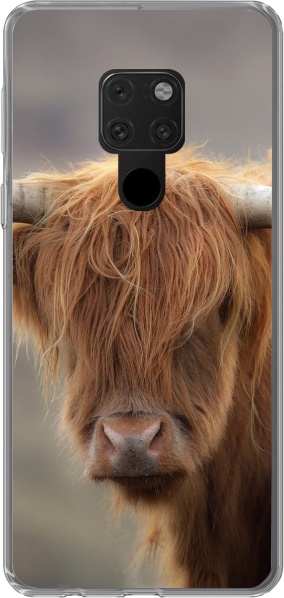 Telefoonhoesje Geschikt voor Huawei P40 Lite hoesje - Schotse Hooglander - Hoorns - Haar - Siliconen Telefoonhoesje Telefoonhoesje