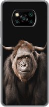 Geschikt voor Xiaomi Poco X3 Pro hoesje - Aap - Schotse hooglander - Zwart - Siliconen Telefoonhoesje