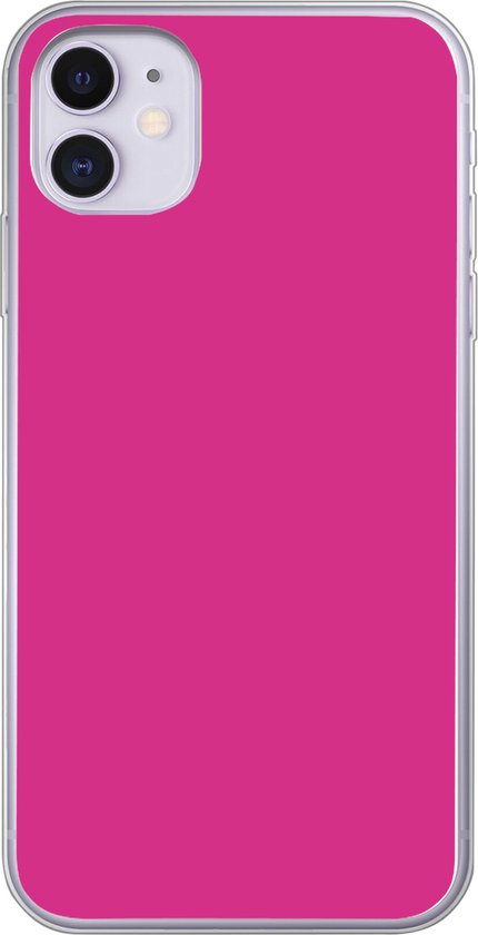 iPhone 11 hoesje - Fuchsia - Neon - Kleuren - Siliconen Telefoonhoesje | bol .com