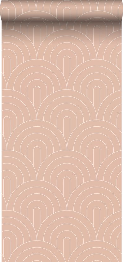 ESTAhome behangpapier art deco bogen perzik roze - 139218 - 0,53 x 10,05 m