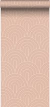 ESTAhome Papier peint motif art déco rose pêche - 139218-0,53 x 10,05 m