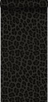 Origin Wallcoverings behangpapier panterprint donkergrijs en zwart - 347803 - 0,53 x 10,05 m