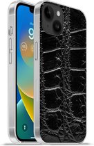 Geschikt voorApple Iphone 14 Plus - Soft case hoesje - Dierenprint - Krokodillen - Leer - Siliconen Telefoonhoesje