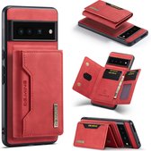 CaseMe - Coque de téléphone adaptée à Google Pixel 7 Pro - Coque arrière - Avec porte-carte magnétique - Rouge