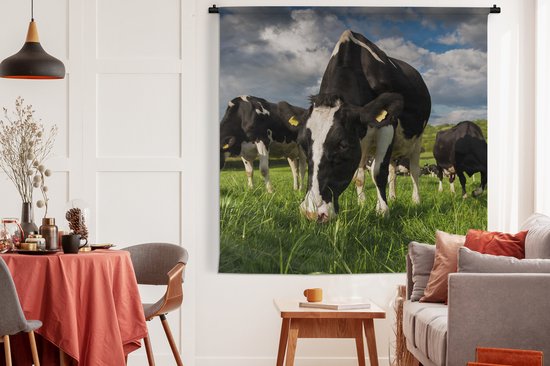 Tapisserie - Tapisserie - Vaches - Animaux - Herbe - Pâturage - Ferme - 180x180 cm - Tapisserie