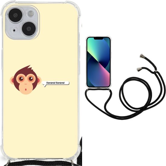 Telefoon Hoesje Geschikt voor iPhone 14 Backcase Siliconen Hoesje met transparante rand Aap