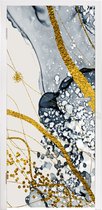 Deursticker Abstract - Goud - Natuur - Kunst - 85x205 cm - Deurposter