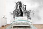 Behang - Fotobehang Paarden - Dieren - Illustratie - Breedte 350 cm x hoogte 260 cm