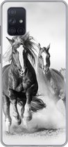 Geschikt voor Samsung Galaxy A71 hoesje - Paarden - Dieren - Illustratie - Siliconen Telefoonhoesje