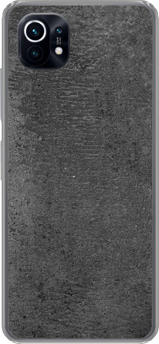 Telefoonhoesje Geschikt voor Xiaomi Mi 11 hoesje - Structuur - Beton print - Grijs - Industrieel - Rustiek - Siliconen Telefoonhoesje Telefoonhoesje