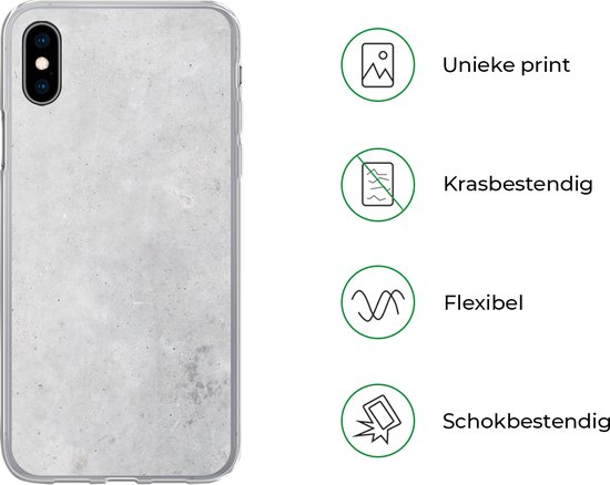 Coque iPhone Xs - Intempéries - Béton - Structures - Vintage - Industriel - Grijs - Coque de téléphone en Siliconen