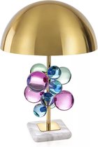 Design tafellamp luxe marmer paars blauw goud acryl bollen