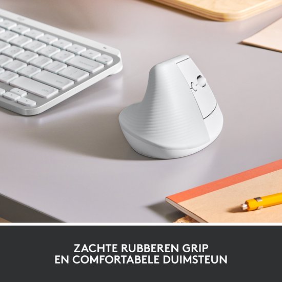 Logitech Lift - Verticale ergonomische muis - Rechtshandig - Wit
