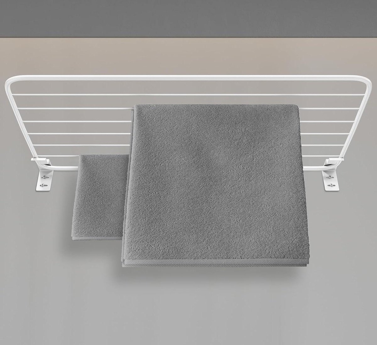 Goedkoopste Muurdroger 120x50cm premium dynamic design wit pvc-vrije kunststof - roestvrij staal - opvouwbare muurophanging - 20kg draagvermogen - wit