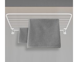 Muurdroger 120x50cm premium dynamic design wit pvc-vrije kunststof - roestvrij staal - opvouwbare muurophanging - 20kg draagvermogen - wit