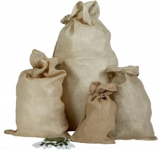 50x - Jute zak 60x110 cm - 65L |100% biologisch afbreekbaar van Nature Supplies — afbeelding 4