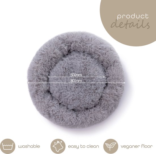 PawHut Hondenbed, Hondensofa, Wasbare Pluche Hoes, Geschikt Voor Tot 20 Kg 80 X 50 X 40 Cm Lichtgrijs~1q1edu5j9sg00
