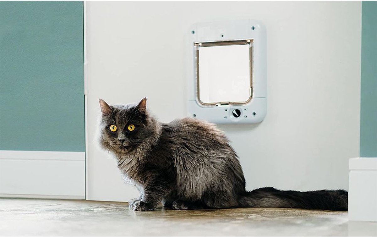 Kattenluik met Microchip - Chipherkenning - Kattenluik Chip - 15x10x15cm - Wit thumbnail 5