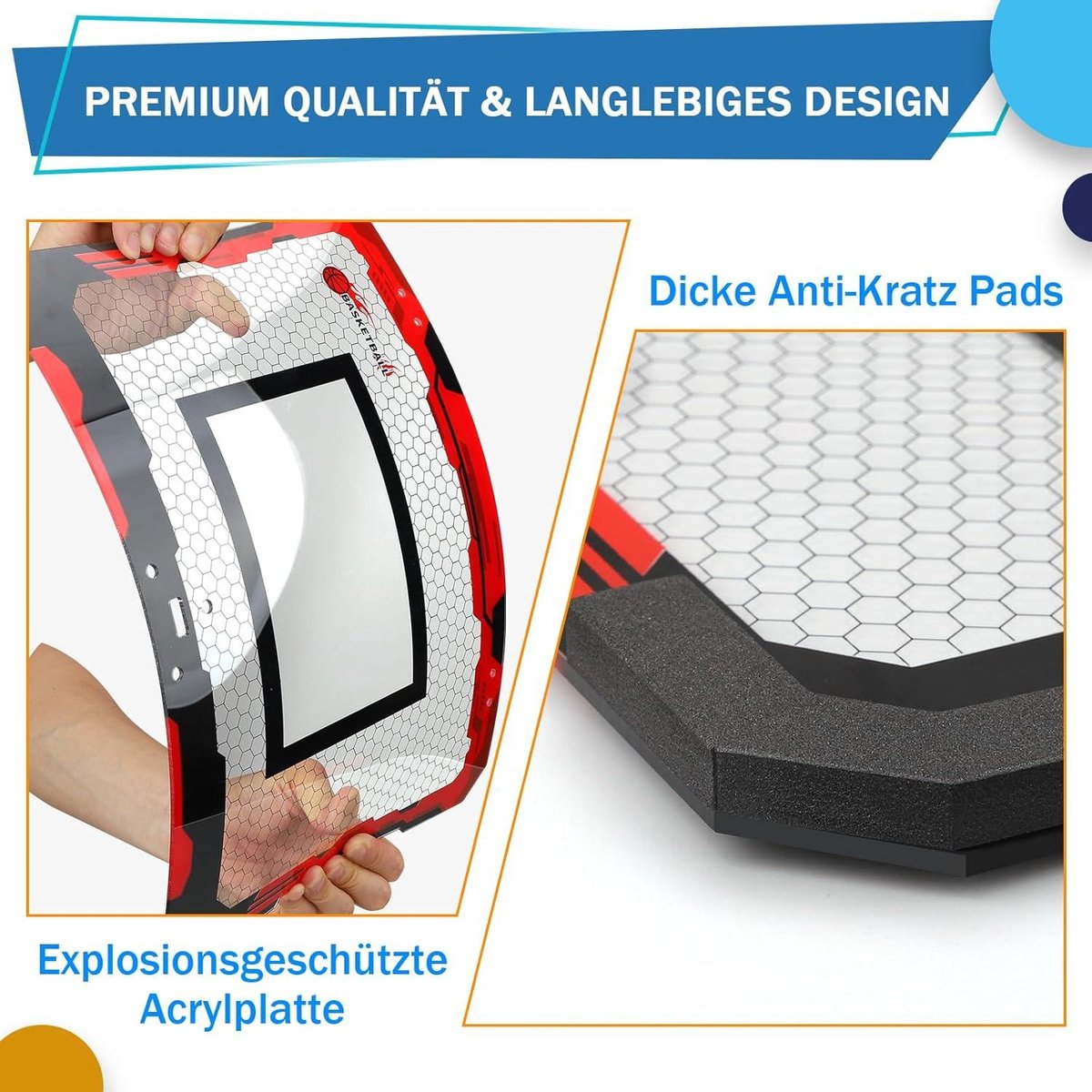 Mini Panier De Basket Enfant Avec Tableau électronique - Fixation Murale Ou Porte, 4 Balles Incluses - Jeu D'intérieur - 6