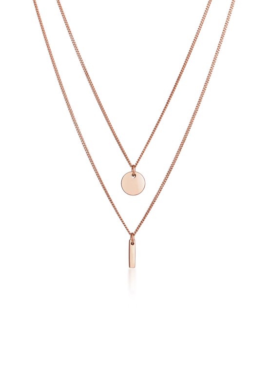 Elli Circle Geo Piastrina Minimal in argento sterling 925 Collana