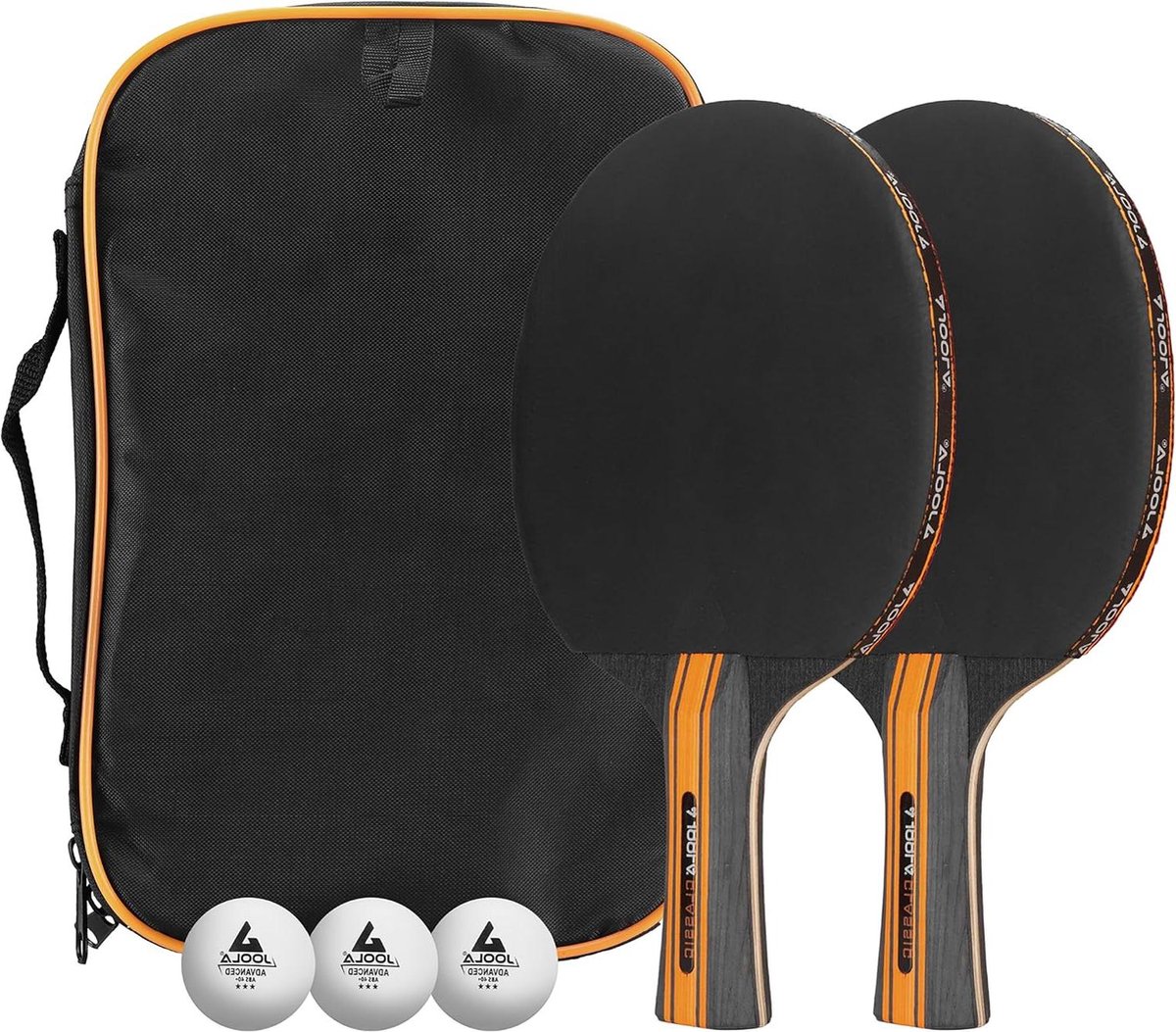 Classic Tafeltennis Set - 2 tafeltennisbatjes - 3 tafeltennisballen - tafeltennishoes zwart 6-delig