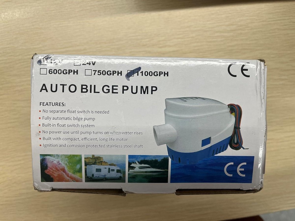 LIGHTEU®, Seaflo DC 12V 1100GPH Non-Automatic Bilgenpumpe Tauchwasserpumpe für Marineboote Yacht