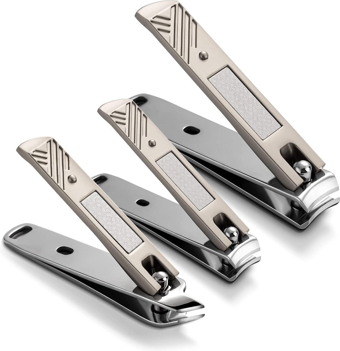 Goedkoopste 3-delige Nagelknipper Set - Roestvrijstalen teennagelknipper en vingernagelknipper - recht mes - gebogen mes - schuin mes - pedicure - manicure - mannen - vrouwen Nagelknipper